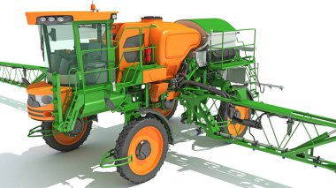 Beyaz arkaplanda Farm Sprey 3D görüntüleme modeli