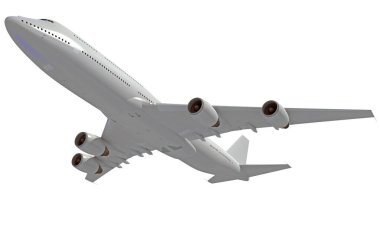 Beyaz zemin üzerinde 3D uçak modelleme