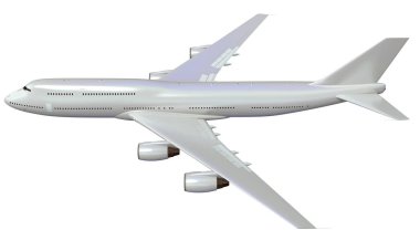 Beyaz zemin üzerinde 3D uçak modelleme