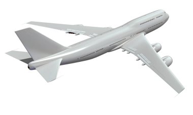 Beyaz zemin üzerinde 3D uçak modelleme