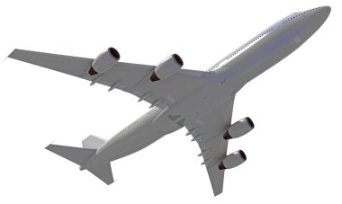 Beyaz zemin üzerinde 3D uçak modelleme