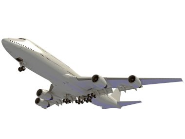 Beyaz zemin üzerinde 3D uçak modelleme