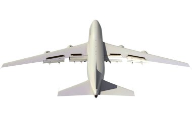 Beyaz zemin üzerinde 3D uçak modelleme