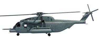 Beyaz arkaplanda helikopter 3D görüntüleme modeli