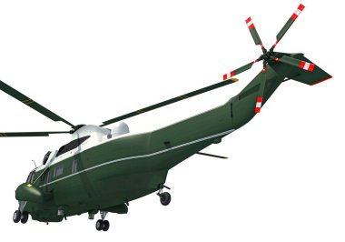 Beyaz arkaplanda helikopter 3D görüntüleme modeli