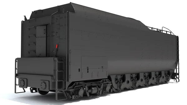 Buharlı Kömür Treni İhale Aracı beyaz arka planda 3D modelleme