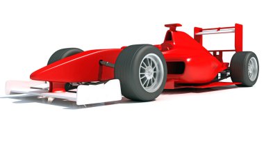 Beyaz arkaplanda yarış arabası 3D görüntüleme modeli