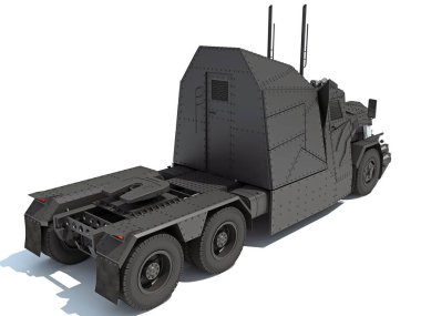Beyaz arkaplanda 3D yarı kamyon oluşturma modeli