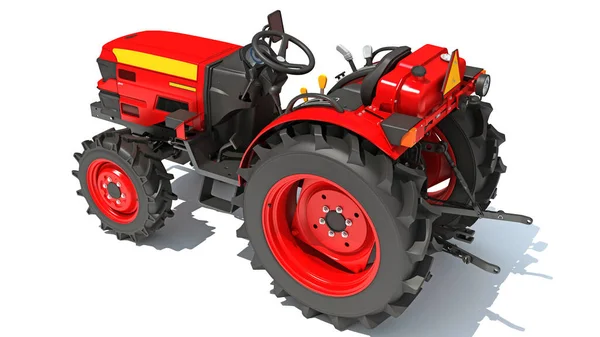 Farm Traktor Renderelés Modell Fehér Háttér Stock Kép