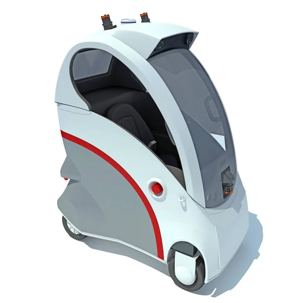 Robot Future Car Renderelés Modell Fehér Háttér Stock Kép