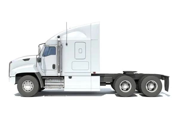 Semi Truck Rendering Model White Background — Stock Photo, Image