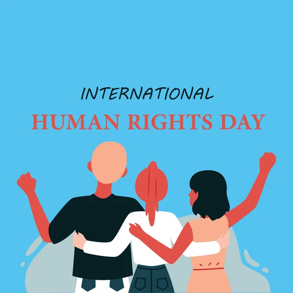 Σχεδιασμός Εικονογράφησης Ημέρας Ανθρωπίνων Δικαιωμάτων Χέρι — Διανυσματικό Αρχείο