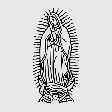 Virgen de guadalupe anısına Serbest Vektör Basit illüstrasyon teması tasarımı