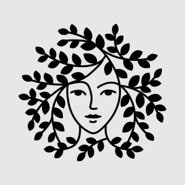 Serbest vektör düz kız tişörtü ve illüstrasyon tasarımı