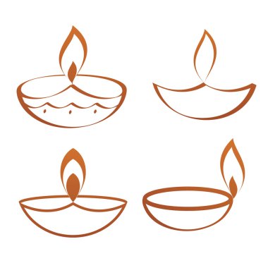 Free Vector Diwali diya flat design clipart