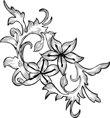 Boş vektör el çizimi çiçek çizimi tasarımı