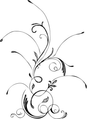 Boş vektör el çizimi çiçek illüstrasyonu