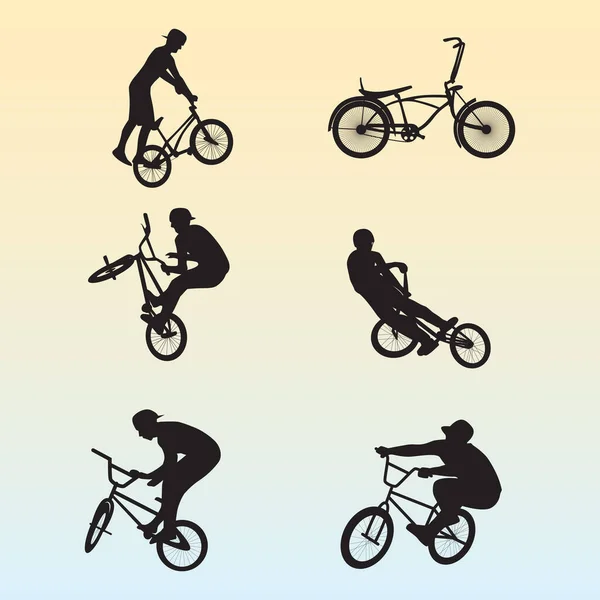 Free Vector Bike Jump Silhouettes Design — Vetor de Stock