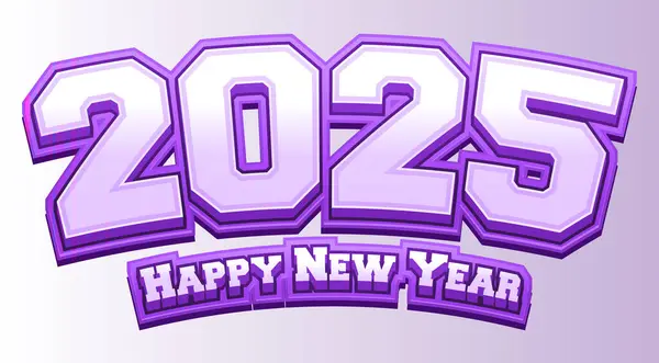 Stock vector Happy New Year 2025 Purple Background