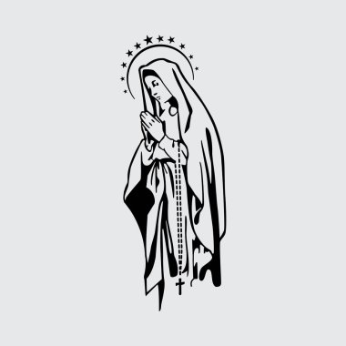Guadalupe Leydimiz siyah-beyaz vektör tasarımı