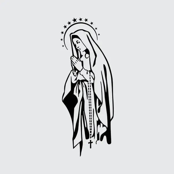 Guadalupe Leydimiz siyah-beyaz vektör tasarımı