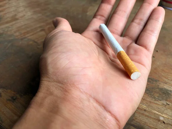 Avucunun Içinde Bir Sigara — Stok fotoğraf