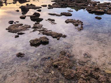 Top view of the rocks on one of the most beautiful beaches in Malang, Indonesia