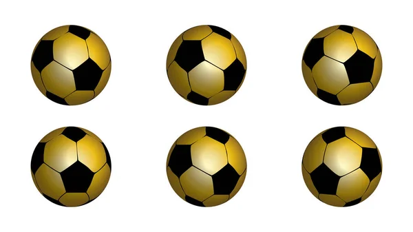 Qatar Football 2022 Boule Couleur Dorée Illustration Design Ensemble — Image vectorielle