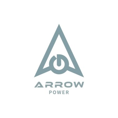 Yukarı ok logosu soyut tasarım tarzı. Şirket kimlik tasarımı ögesi, Teknoloji.