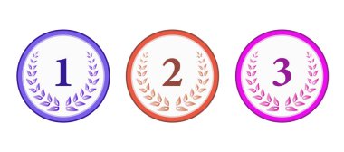 medal and leaf illustration design, flat cartoon style for kids as award, promotion, book, advertisement.