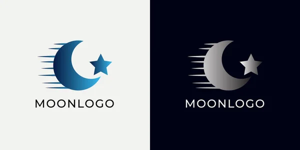 Crescent Maan Logo Ontwerp Abstracte Stijl Illustratie Voor Achtergrond Omslag — Stockvector