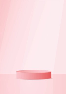 Satış podyumu posteri. Reklam, arkaplan ve afiş için üç boyutlu ürün görüntüsü.