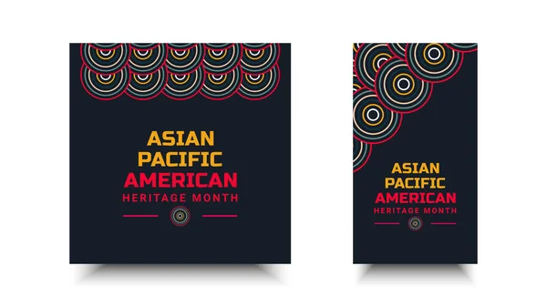 Asian American Pacific Islander Heritage Month Inglês Banner Vetorial Para — Vetor de Stock