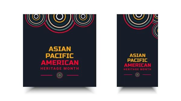 Asian American Pacific Islander Heritage Month Inglês Banner Vetorial Para — Vetor de Stock