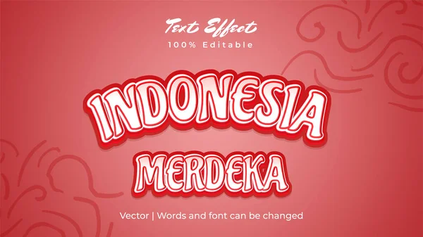 Text Effekt Redigerbar Indonesien Merdeka Indonesisk Självständighet Stil Modern Vektor — Stock vektor