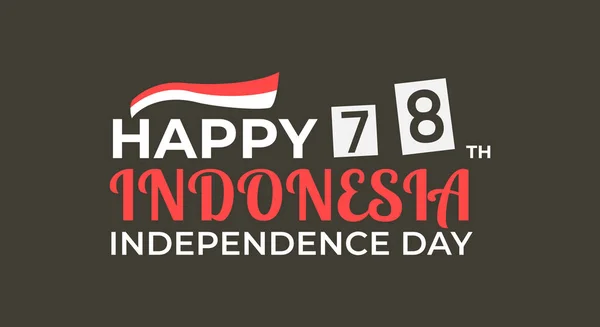 Grattis Självständighetsdagen Indonesien Retro Stil Abstrakt Design För Hälsning Tryck — Stock vektor