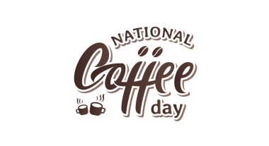 Ulusal kahve günü. Arkaplan, afiş, poster, tebrik kartı, reklam için şablon tasarımı