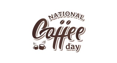 Ulusal kahve günü. Arkaplan, afiş, poster, tebrik kartı, reklam için şablon tasarımı