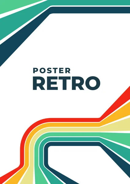 1970 Ретро Волнистые Линии Искусства Грубый Цветной Дизайн Фона Плаката — стоковый вектор