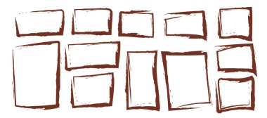 Grunge kare çerçevesi el yazısıyla çizilmiş. Klasik eski biçim elementleri vektör tasarımı