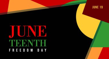 19 Haziran Özgürlük Günü 'nde. Kampanyalar, reklamlar, kartlar için arkaplan tasarımı ve soyut süsler