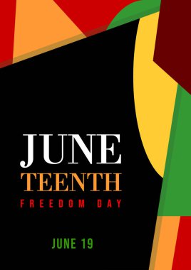 19 Haziran Özgürlük Günü 'nde. Kampanyalar, reklamlar, kartlar için poster tasarımı ve soyut süsler