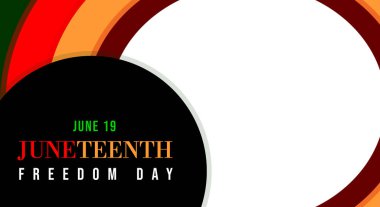 Haziran 'ın 19' unda Özgürlük Günü. Tebrik, reklam, hareket için arkaplan tasarım şablonları renkli daire süslemeleri