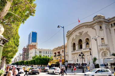 Tunus, Tunus - Ekim 2022: Tarihi şehir merkezi, HDR Image 'ın güzel manzarası