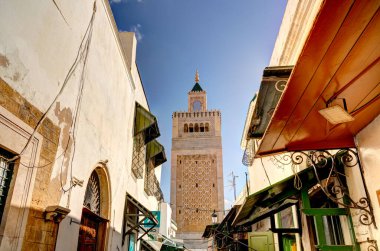 Tunus, Tunus - Ekim 2022: Tarihi şehir merkezi, HDR Image 'ın güzel manzarası