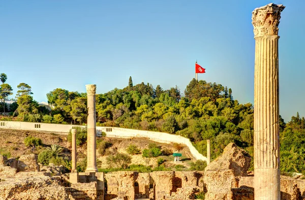 Carthago Tunézia Október 2022 Gyönyörű Kilátás Régi Romok Közelében Tenger — Stock Fotó