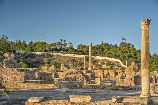 Carthago Tunézia Október 2022 Gyönyörű Kilátás Régi Romok Közelében Tenger — Stock Fotó