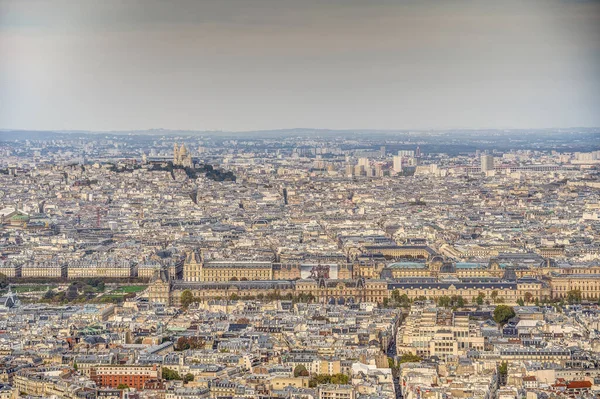 Вид Воздуха Париж Франция Пасмурную Погоду — стоковое фото