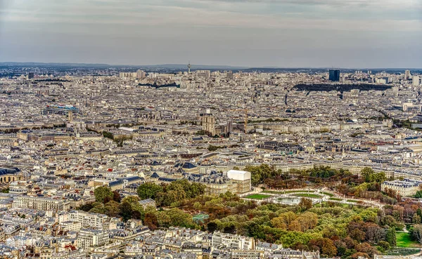 Вид Літака Париж Франція Похмуру Погоду — стокове фото