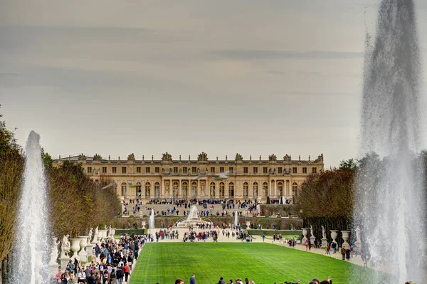 Versailles Franciaország 2022 November Paloták Kertek Felhős Időben Hdr Kép — Stock Fotó